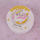 Round Wooden Music Box - Pink Unicorn Moon and Stars