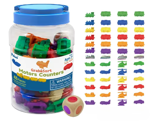 Motor Counters 48pcs - Vehicle Math Manipulatives – Wonder Tribe