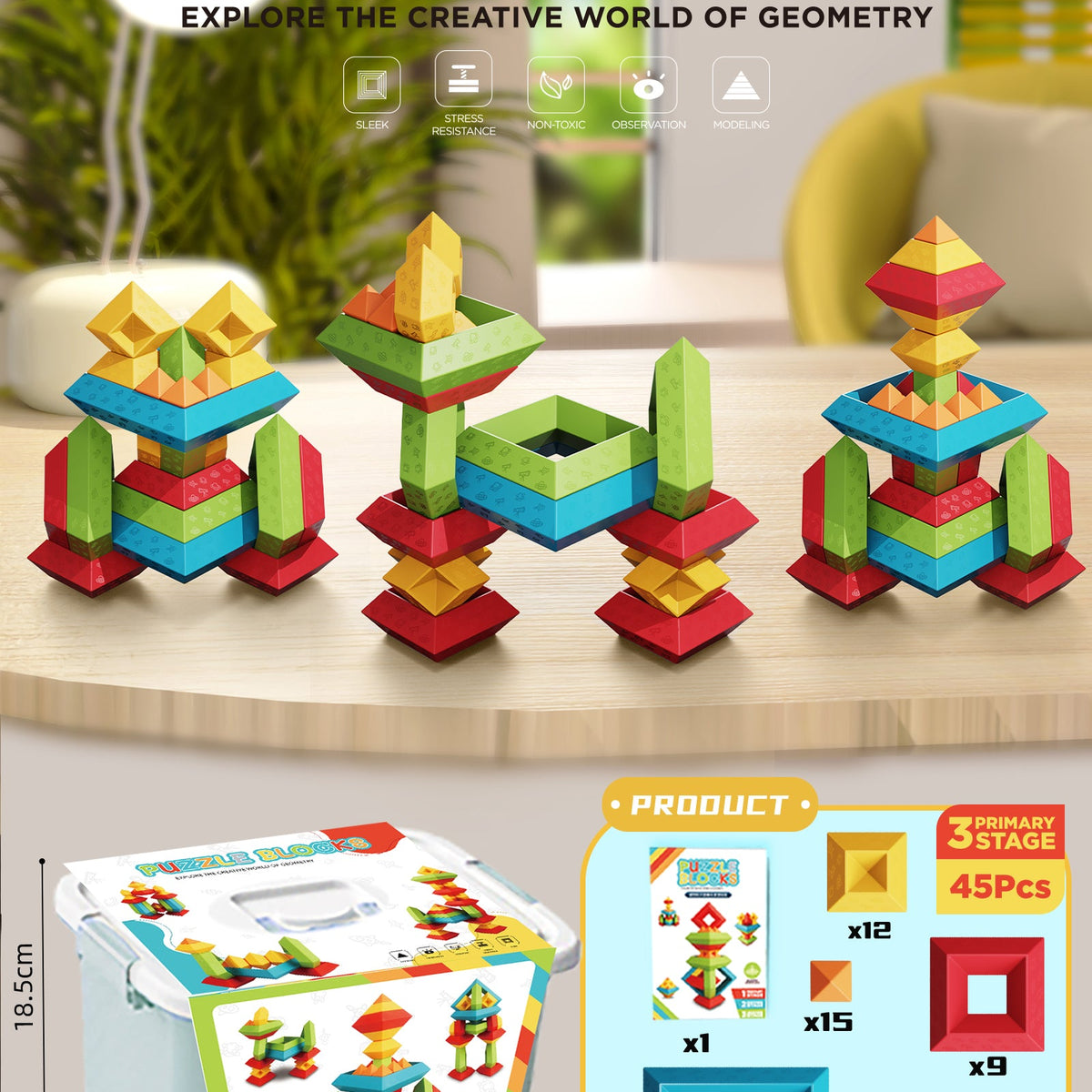 Prism Cubes 45pcs - Premium STEM Learning Building Set – Wonder Tribe