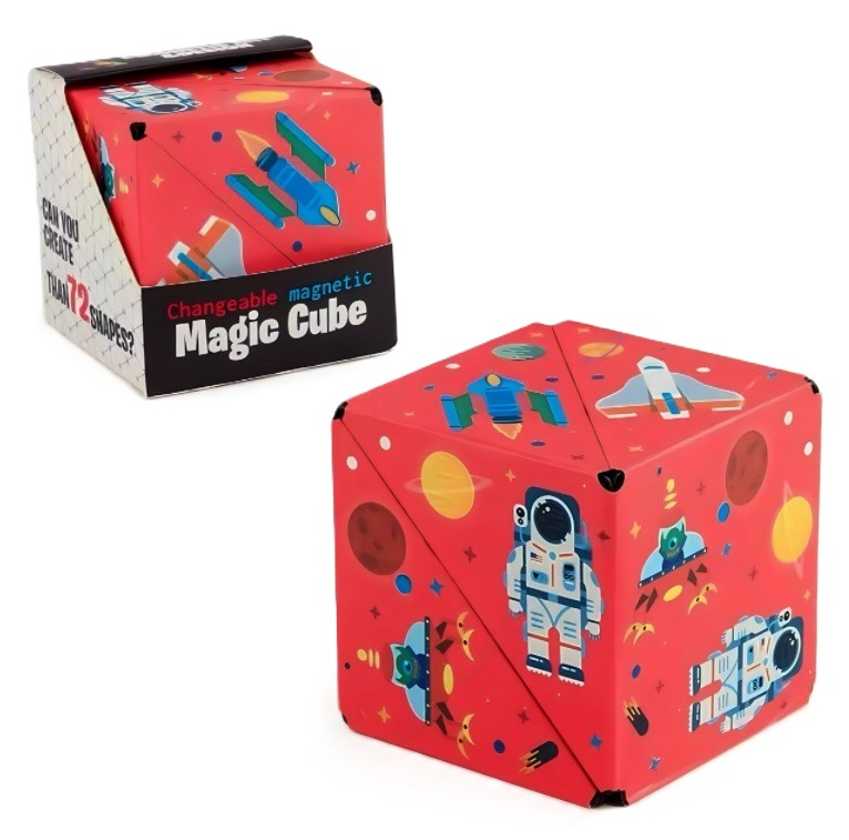 Magic Fidget Cube Spaceman Red - 70+ Shapes | Wonder Tribe