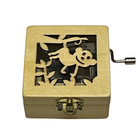 Square Wooden Music Box - Cut Out Monkey