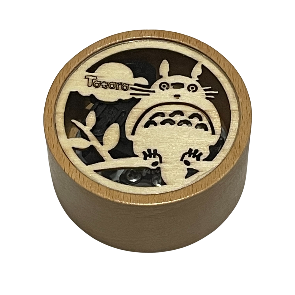 Round Wooden Music Box - Cut Out Totoro Branch