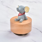 Rotating Wooden Music Box - Elephant