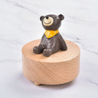 Rotating Wooden Music Box - Bear