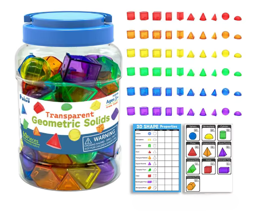 Geometric Solids Transparent - 60pc – Wonder Tribe