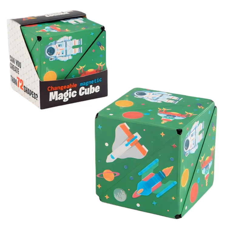 Magic Fidget Cube Spaceman Green - 70+ Shapes | Wonder Tribe